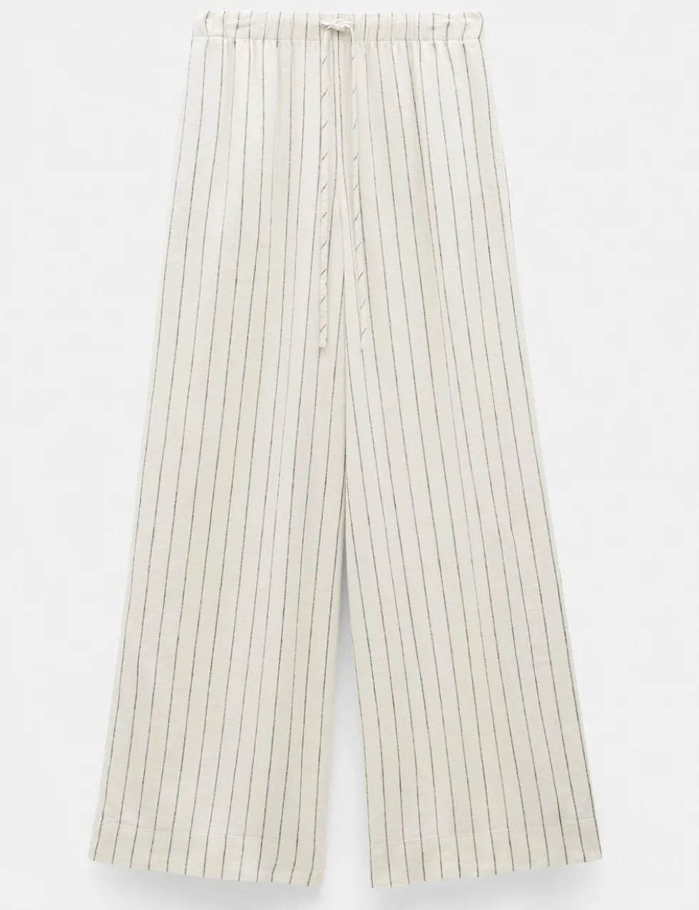 Linen Blend Wide Leg Trousers