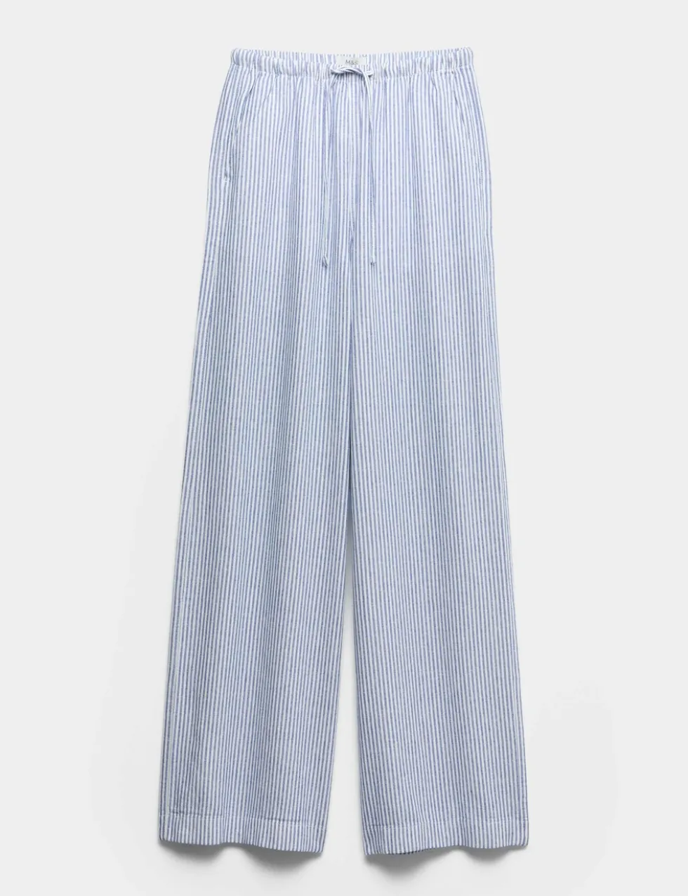 Linen Blend Wide Leg Trousers