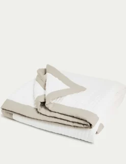 Linen Border Quilted Bedspread