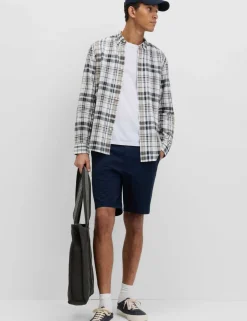 Linen Cotton Blend Check Shirt