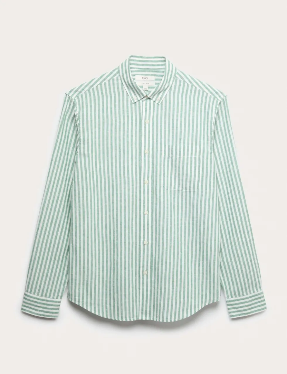 Linen Cotton Blend Striped Shirt