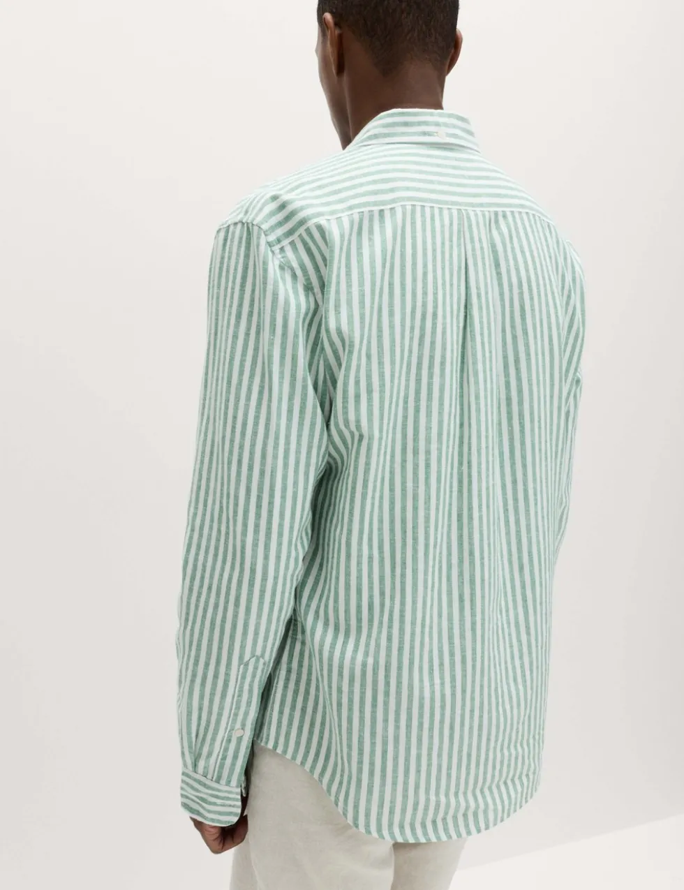 Linen Cotton Blend Striped Shirt