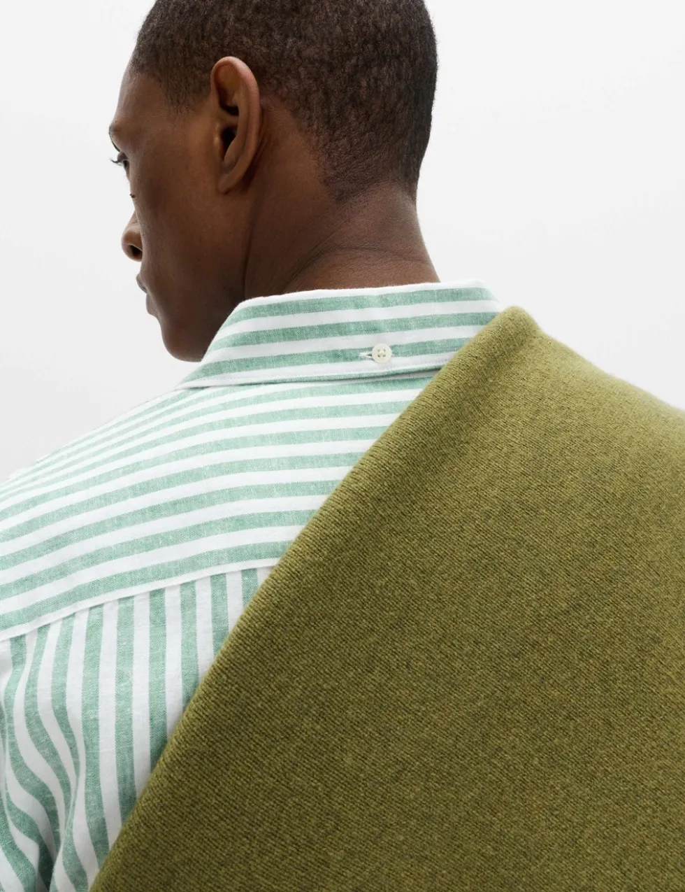 Linen Cotton Blend Striped Shirt
