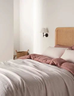 Linen Cotton Blend Textured Throw