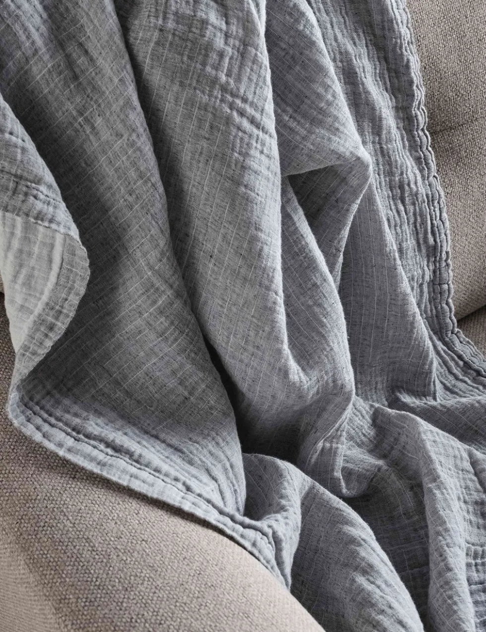 Linen Cotton Blend Textured Throw