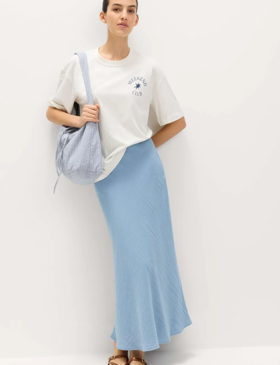 Linen Look Midaxi Slip Skirt