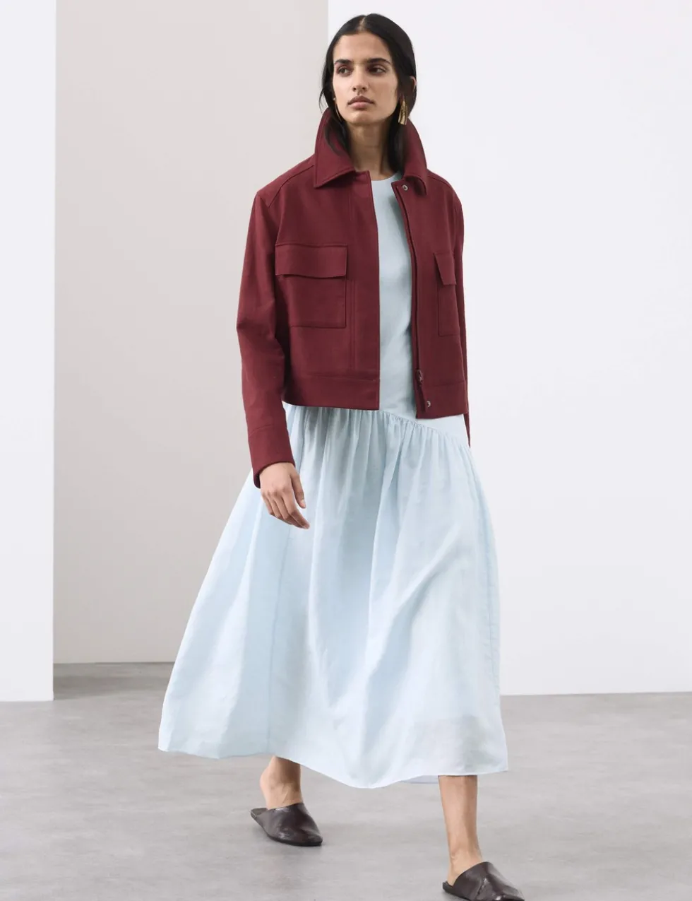 Linen Rich Asymmetric Midaxi Dress
