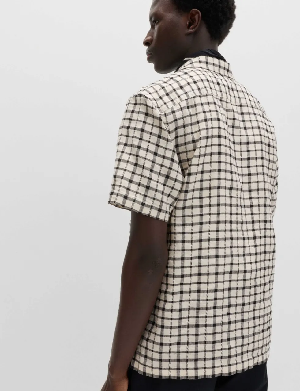 Linen Rich Check Short Sleeve Shirt