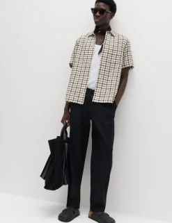 Linen Rich Check Short Sleeve Shirt