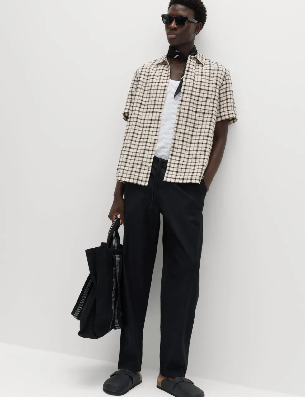Linen Rich Check Short Sleeve Shirt
