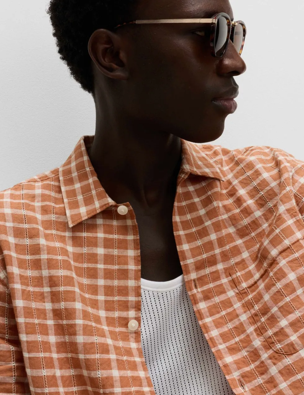 Linen Rich Check Short Sleeve Shirt