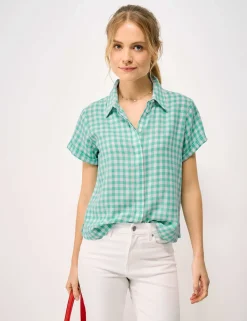 Linen Rich Checked Relaxed Shirt