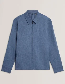 Linen Rich Collared Harrington Jacket