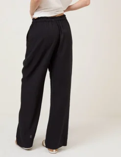 Linen Rich Drawstring Straight Leg Trousers