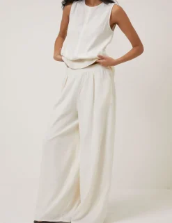 Linen Rich Drawstring Straight Leg Trousers