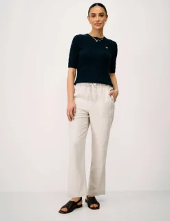 Linen Rich Drawstring Tapered Trousers
