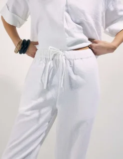 Linen Rich Drawstring Tapered Trousers