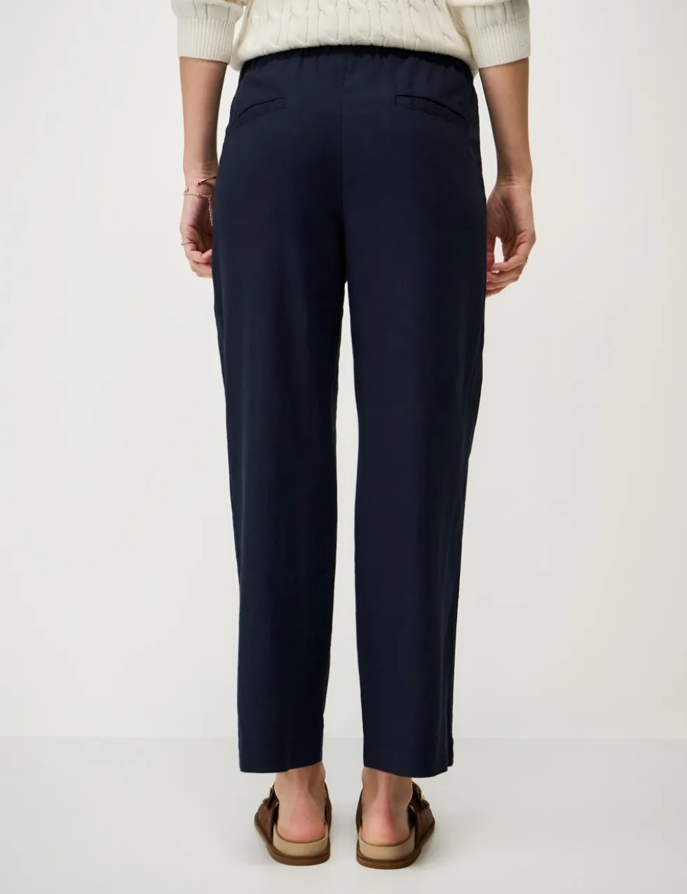 Linen Rich Drawstring Tapered Trousers