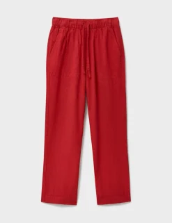 Linen Rich Drawstring Tapered Trousers