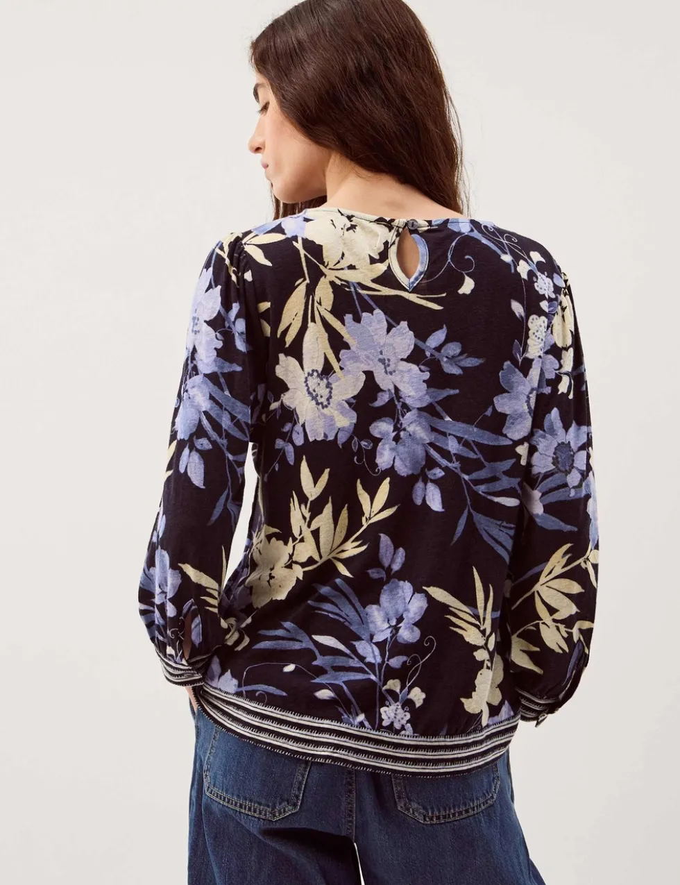 Linen Rich Floral Top