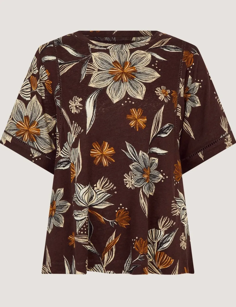 Linen Rich Floral T-Shirt