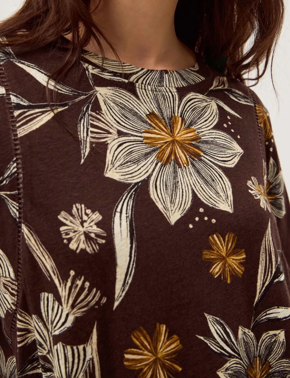 Linen Rich Floral T-Shirt