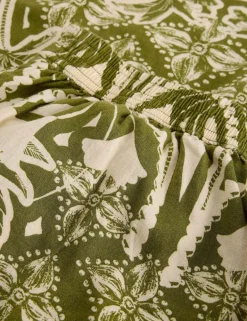 Linen Rich Floral Wide Leg Trousers