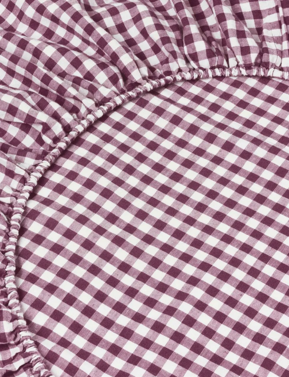 Linen Rich Gingham Fitted Sheet
