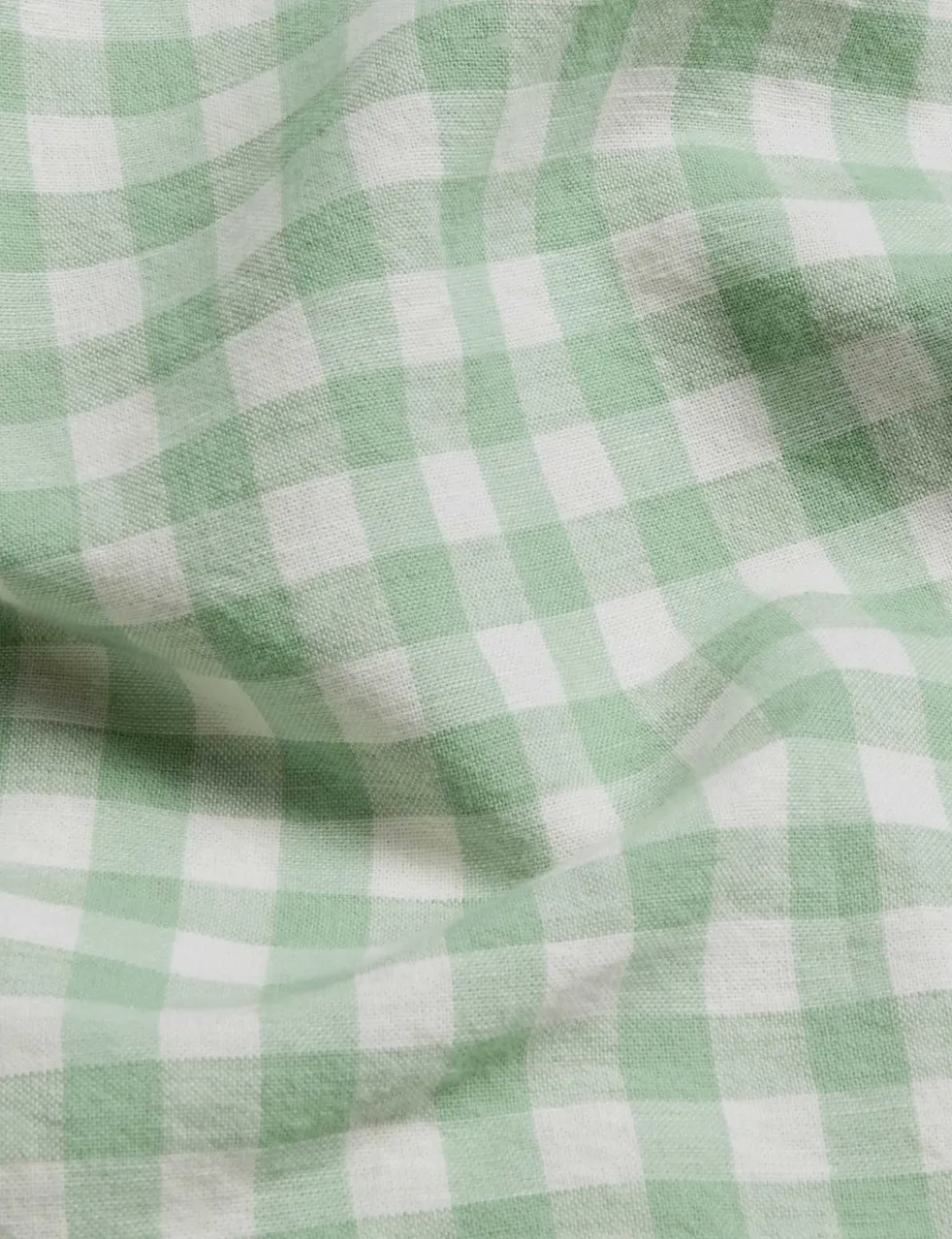 Linen Rich Gingham Fitted Sheet