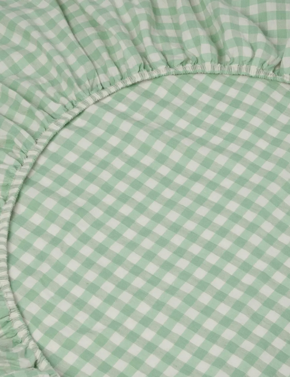 Linen Rich Gingham Fitted Sheet