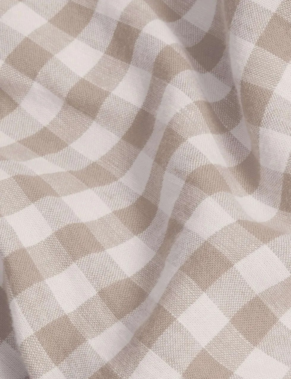 Linen Rich Gingham Fitted Sheet
