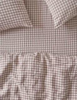Linen Rich Gingham Fitted Sheet
