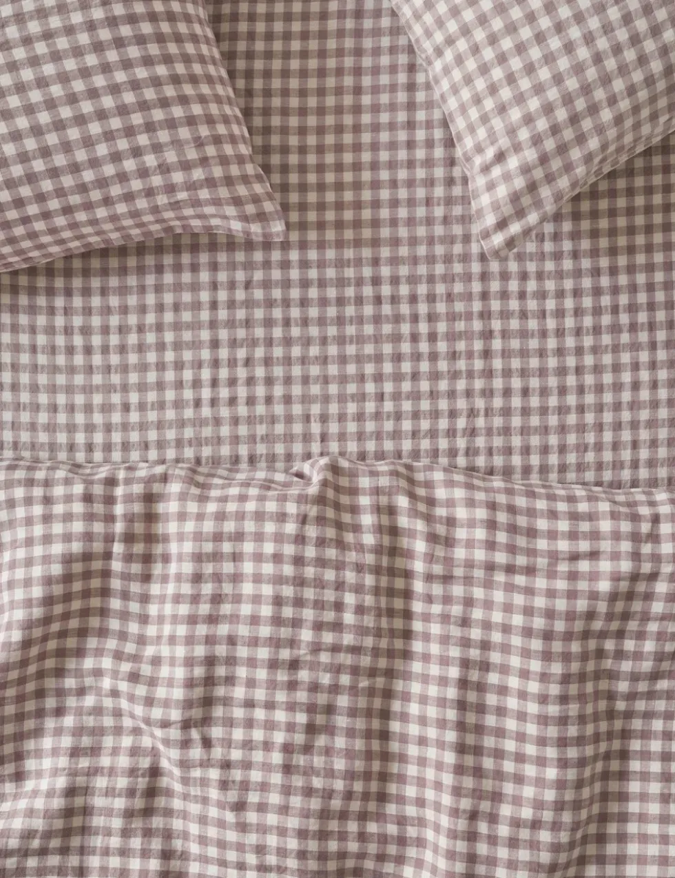 Linen Rich Gingham Fitted Sheet