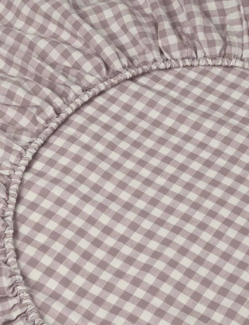 Linen Rich Gingham Fitted Sheet