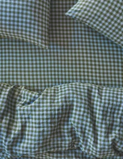 Linen Rich Gingham Fitted Sheet