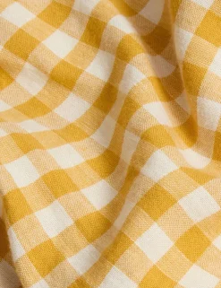 Linen Rich Gingham Fitted Sheet