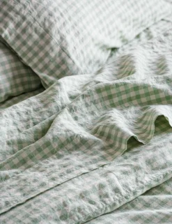 Linen Rich Gingham Flat Sheet