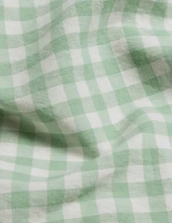 Linen Rich Gingham Flat Sheet