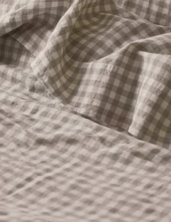 Linen Rich Gingham Flat Sheet