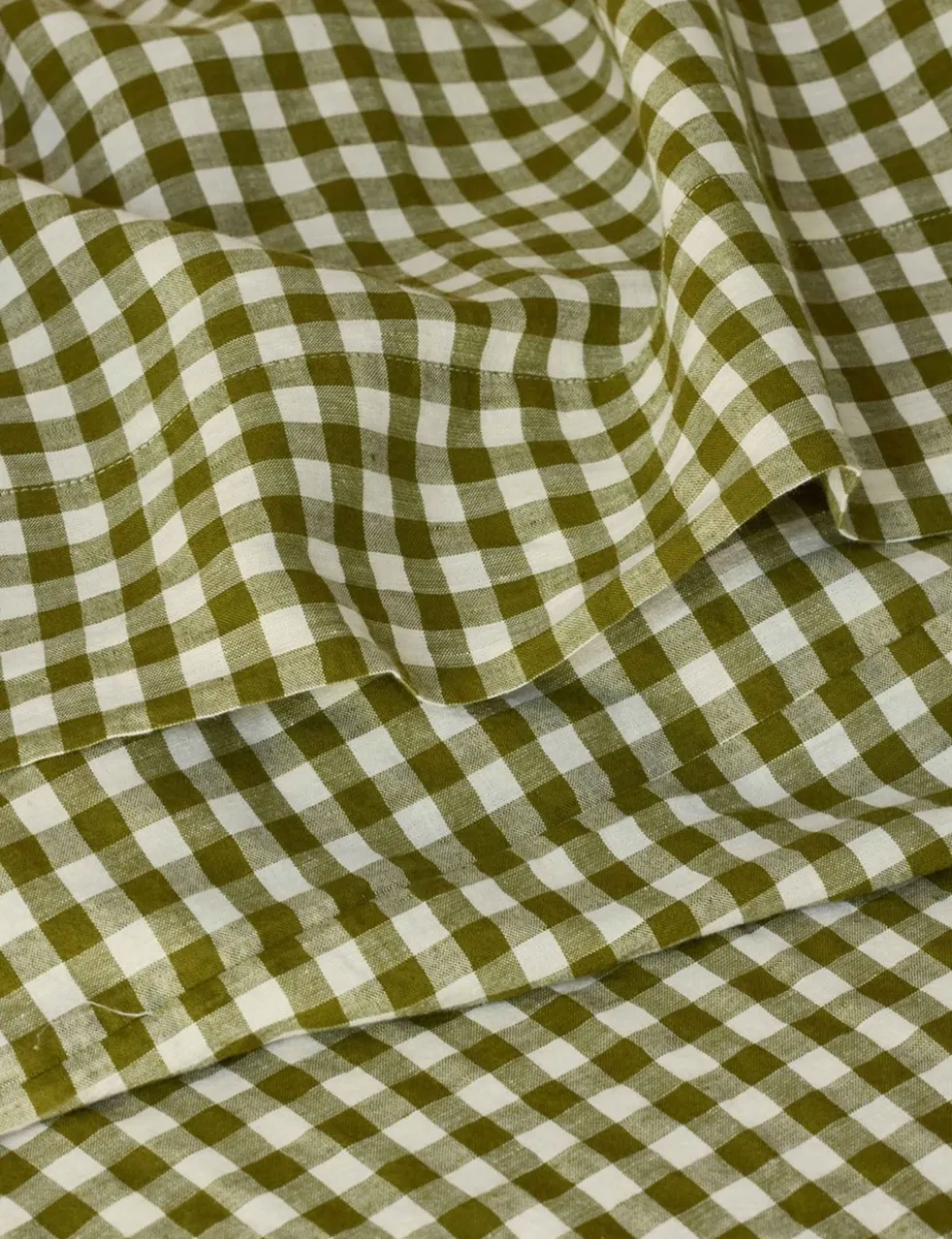 Linen Rich Gingham Flat Sheet