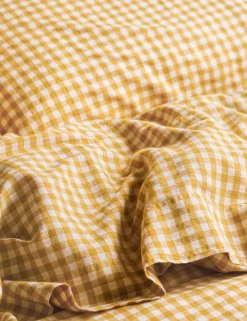 Linen Rich Gingham Flat Sheet