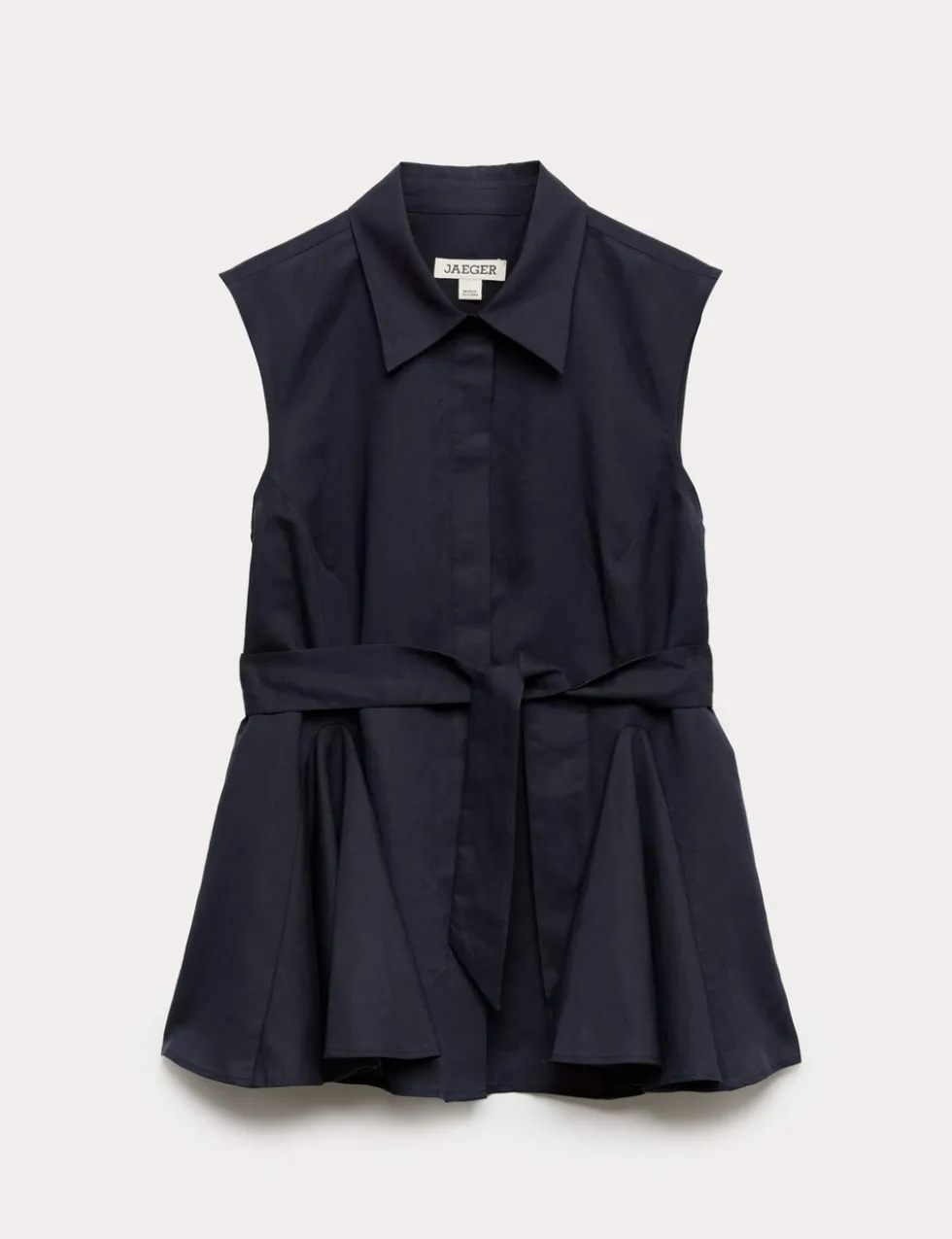 Linen Rich Godet Insert Sleeveless Top