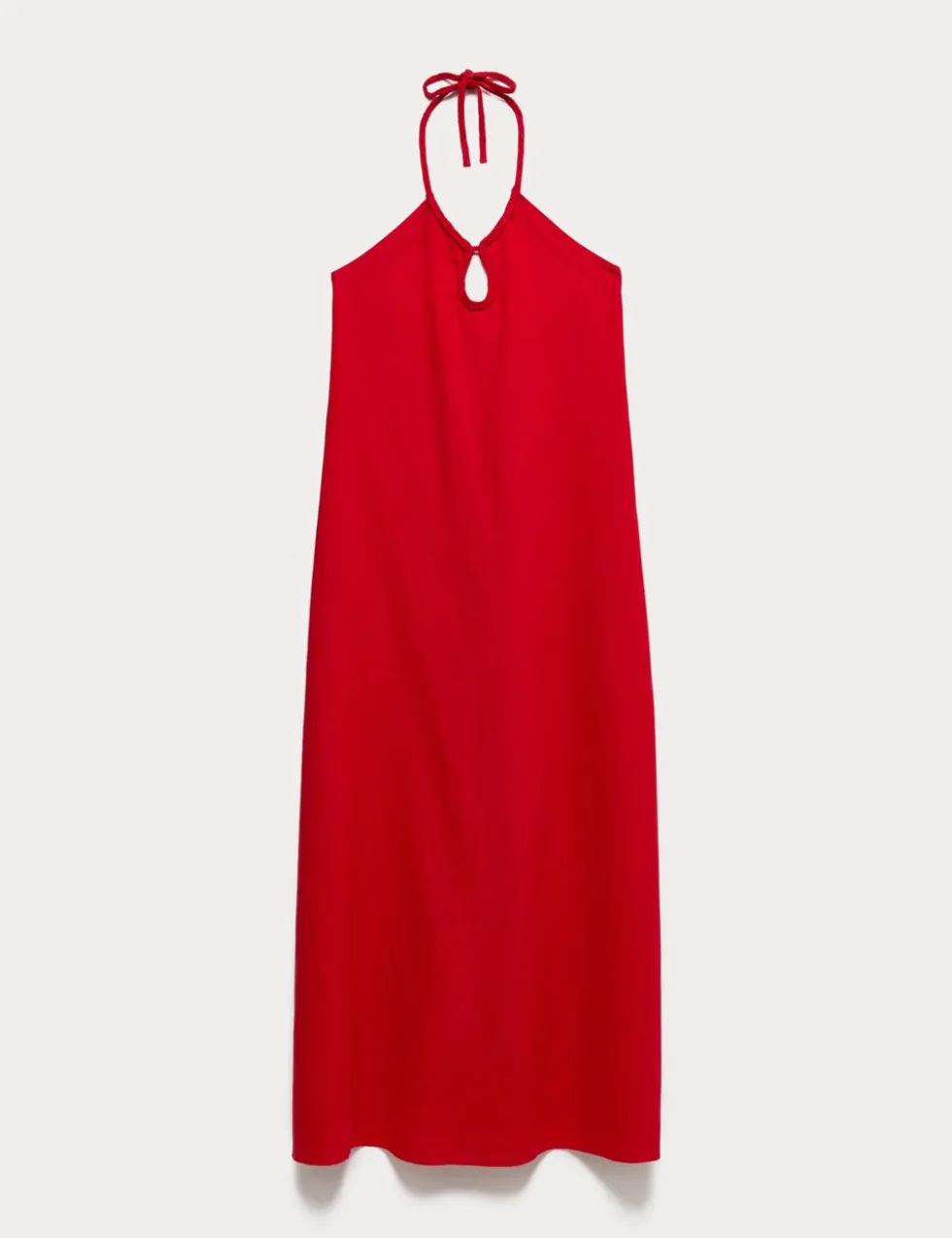 Linen Rich Halter Neck Maxi Dress