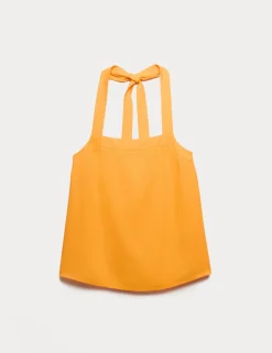 Linen Rich Halter Neck Top