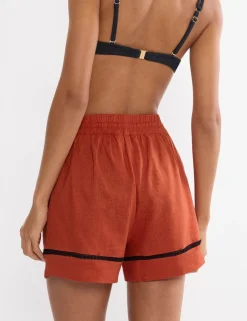 Linen Rich High Waisted Shorts