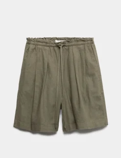 Linen Rich High Waisted Shorts