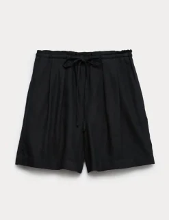 Linen Rich High Waisted Shorts