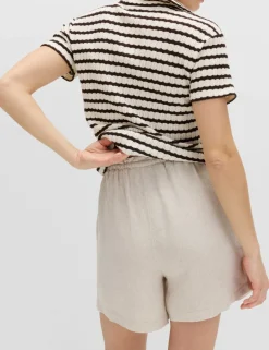 Linen Rich High Waisted Shorts