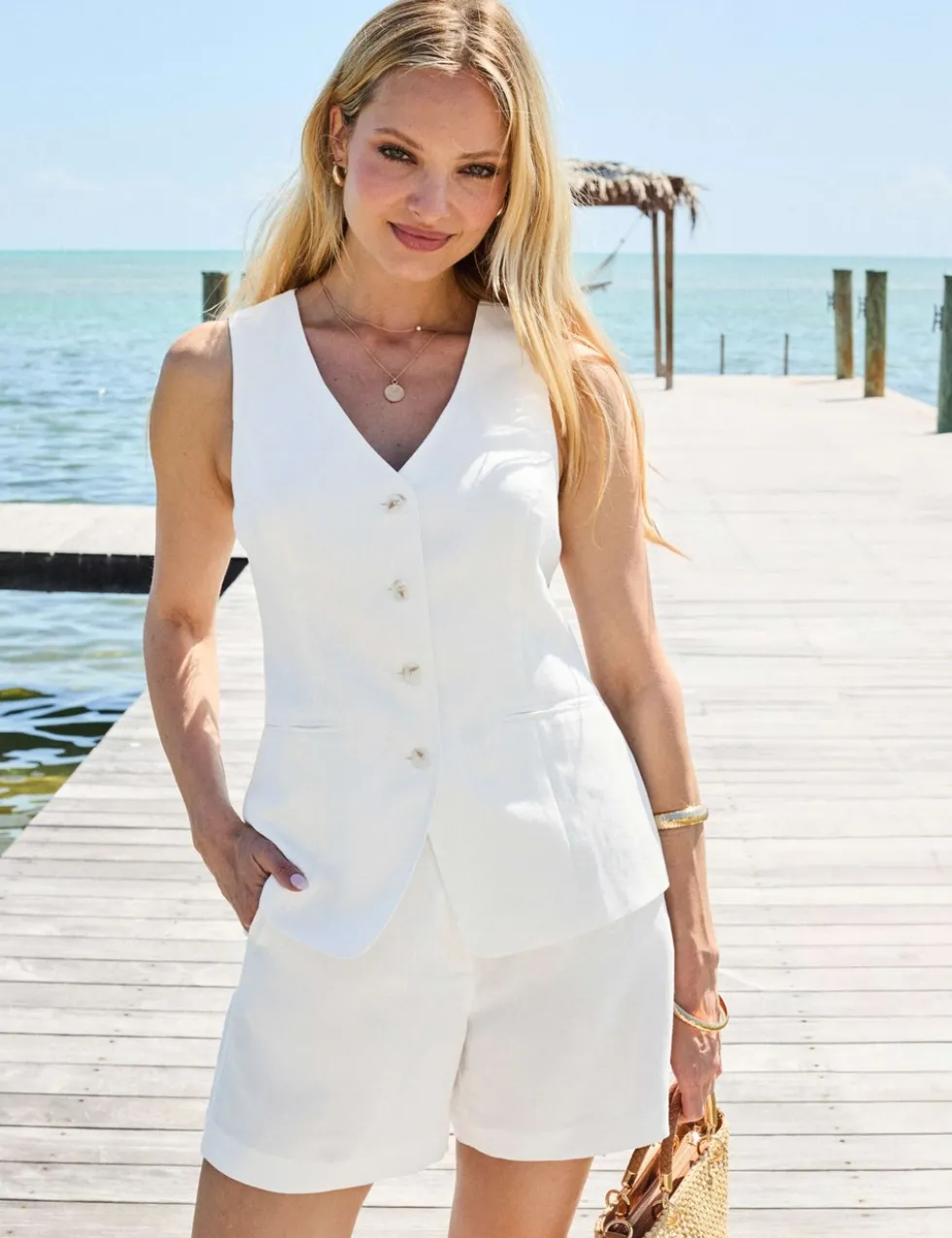 Linen Rich High Waisted Shorts