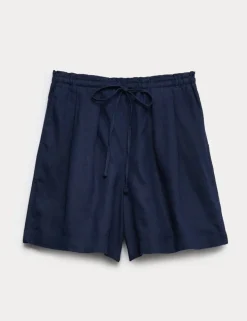 Linen Rich High Waisted Shorts